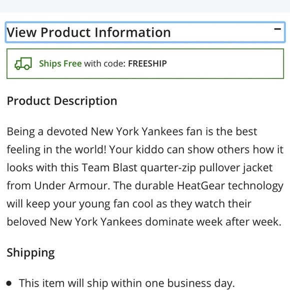 New York Yankees Under Armour Youth Team Heatgear - Picture 4 of 5